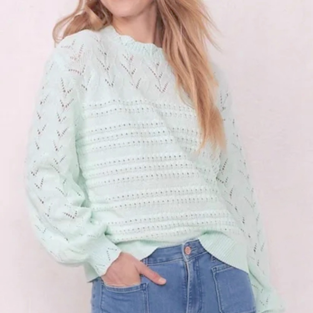 LC Lauren Conrad Blouson Sleeve Stitched Sweater Size Medium